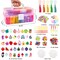 17500+ Rubber Loom Bands with 3 Layer Pink Container, 28 Colors, 600 S-Clips, 352 Beads, 40 Cartoon Pendant, Bracelet Making Refill Kit for Kids